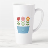 Blume-Illustrationen in einer Leinwand für das bla Milchtasse (Rechts)