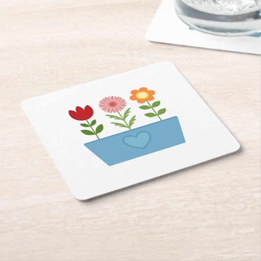 Blume-Illustrationen in einer Leinwand für das bla Rechteckiger Pappuntersetzer (angewinkelt)