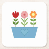 Blume-Illustrationen in einer Leinwand für das bla Rechteckiger Pappuntersetzer (Vorderseite)