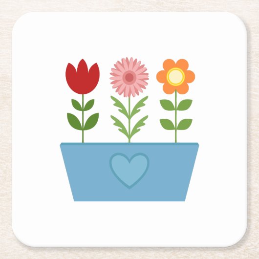 Blume-Illustrationen in einer Leinwand für das bla Rechteckiger Pappuntersetzer (Vorderseite)