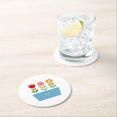 Blume-Illustrationen in einer Leinwand für das bla Runder Pappuntersetzer (Vor Ort)