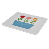 Blume-Illustrationen in einer Leinwand für das bla Schneidebrett (Ecke)