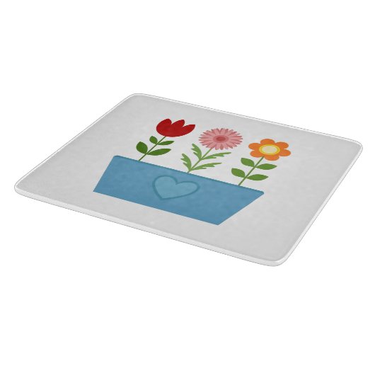 Blume-Illustrationen in einer Leinwand für das bla Schneidebrett (Ecke)