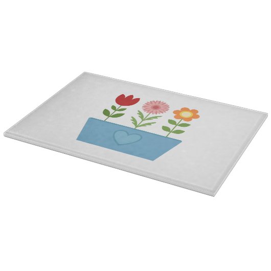 Blume-Illustrationen in einer Leinwand für das bla Schneidebrett (Ecke)