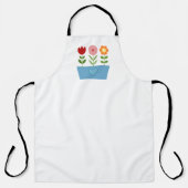 Blume-Illustrationen in einer Leinwand für das bla Schürze (Vorderseite)