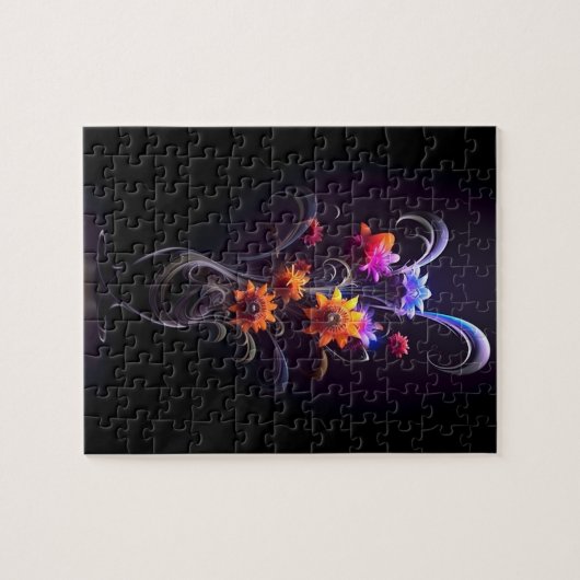 Blume Illustrator Abstrakte Malerei farbig Puzzle (Horizontal)