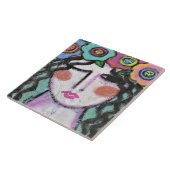 Blume im Abstrakten Portrait einer Frau Fliese (Seite)