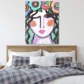 Blume im Abstrakten Portrait einer Frau Leinwanddruck (Insitu (Schlafzimmer))