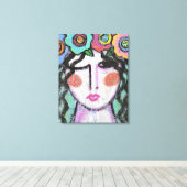 Blume im Abstrakten Portrait einer Frau Leinwanddruck (Insitu (Holzboden))