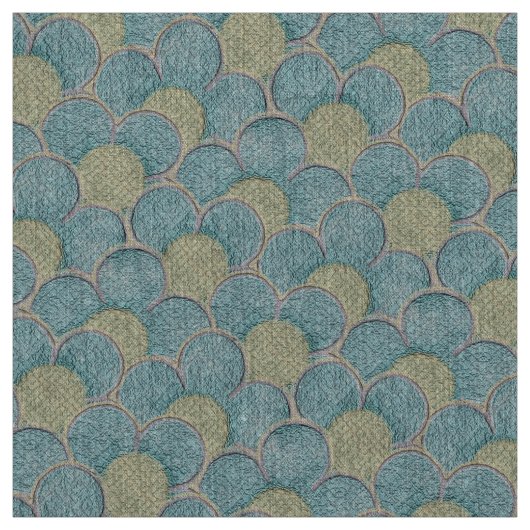 Blume im aquamarinen und gelben Großformat Stoff (Muster)