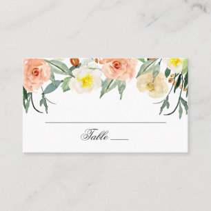 Blume im Aquarellgarten. Blütenhochzeit Platzkarte