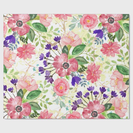 Blume im Aquarellgarten Geschenkpapier (Flach)