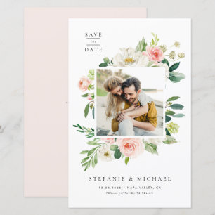 Blume im Aquarellgarten Save the Date Foto