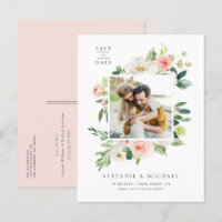 Blume im Aquarellgarten Save the Date Foto