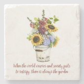 Blume im Aquarellgarten zitieren Rustikale Zinnbüc Steinuntersetzer (Vorderseite)