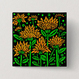 Blume im Art-Deco-Stil Button