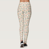 Blume im beigefarbenen Hintergrund Leggings (Rückseite)