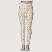 Blume im beigefarbenen Hintergrund Leggings (Vorderseite)