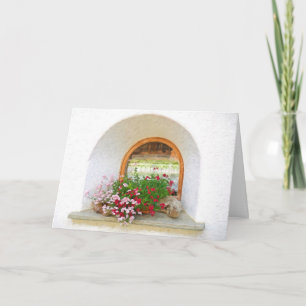 Blume im Beileid "Old Window" Karte