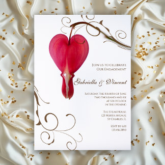 Blume im Engagement für rote Blutungen Einladung
