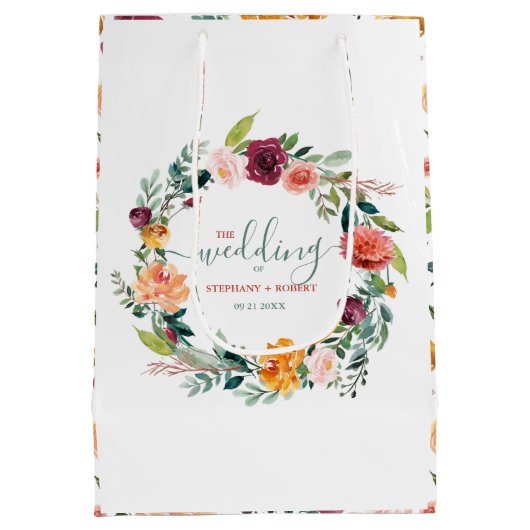 Blume im Englischen Garten - Gewohnter Hochzeitste Mittlere Geschenktüte (Rückseite)