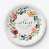 Blume im Englischen Garten - Gewohnter Hochzeitste Pappteller (Vorderseite)