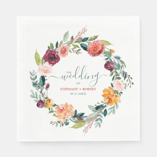 Blume im Englischen Garten - Gewohnter Hochzeitste Serviette (Vorderseite)