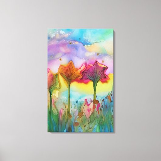 Blume im Feld Leinwanddruck (Vorderseite)