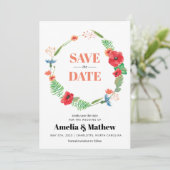 Blume im Feld speichern des Datums Save The Date (Stehend Vorderseite)