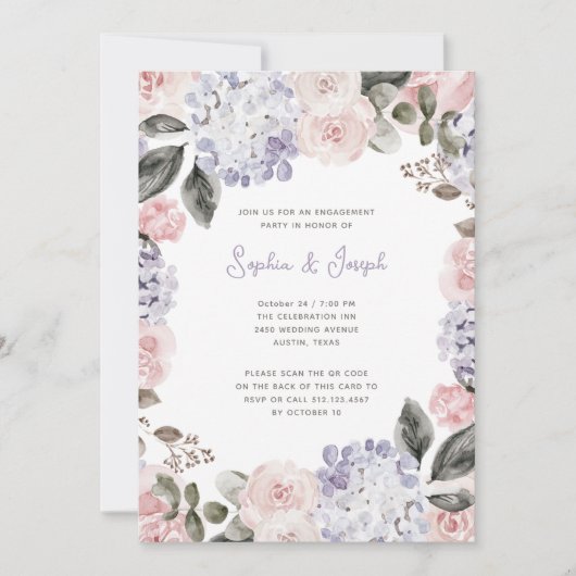 Blume im Foto QR-Code Einladung (Vorderseite)