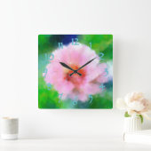 Blume im Frühjahr Quadratische Wanduhr (Zuhause)