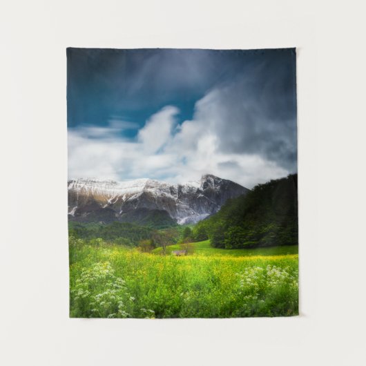 Blume im Frühjahr unter dem Berg Krn Wandteppich (Vorderseite)