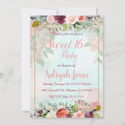 Blume im Garten Einladung (Vorderseite)