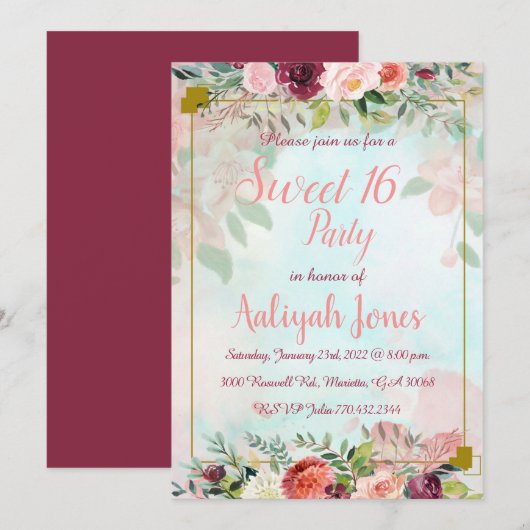 Blume im Garten Einladung (Vorne/Hinten)