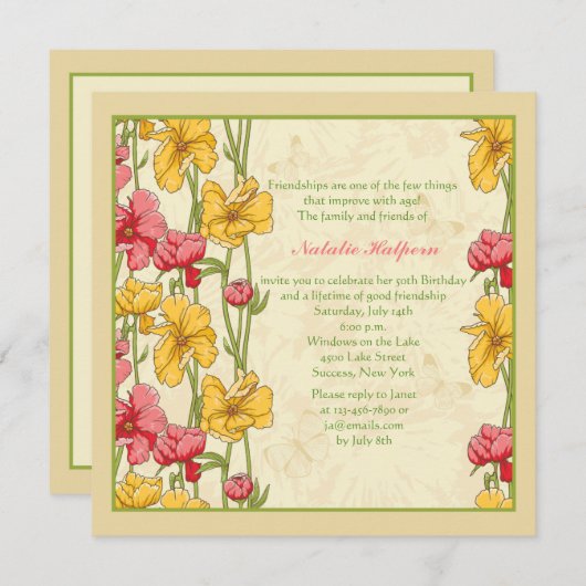 Blume im Garten Einladung (Vorne/Hinten)