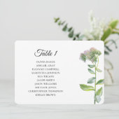 Blume im Garten. Hochzeitssitzpläne Einladung (Stehend Vorderseite)