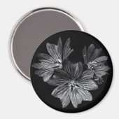 Blume im Garten in Schwarz und Weiß Nr. 11 Magnet (Vorderseite/Rückseite)