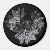 Blume im Garten in Schwarz und Weiß Nr. 11 Magnet (Vorne)