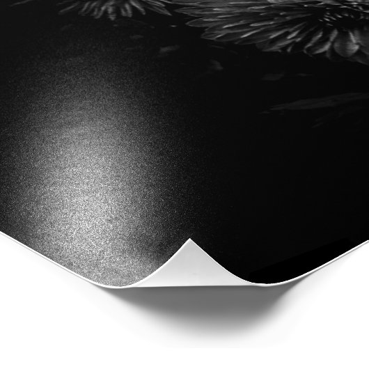 Blume im Garten in Schwarz und Weiß Nr. 29 Fotodruck (Ecke)