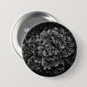 Blume im Garten in Schwarz und Weiß Nr. 42 Button (Vorne & Hinten)