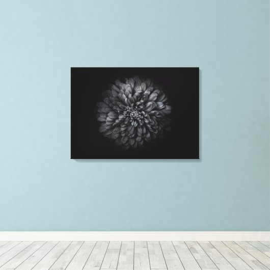 Blume im Garten in Schwarz und Weiß Nr. 68 Leinwanddruck (Insitu (Holzboden))
