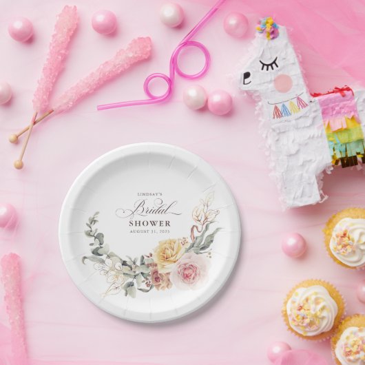 Blume im Garten  Kranz Brautparty Pappteller (Party)