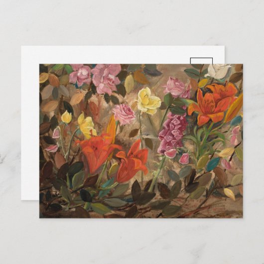 Blume im Garten | Tadeusz Makowski Postkarte (Vorne/Hinten)