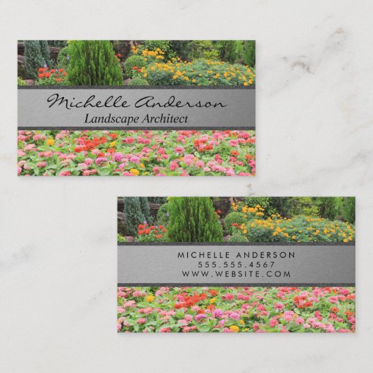 Blume im Garten Visitenkarte (Vorne/Hinten)