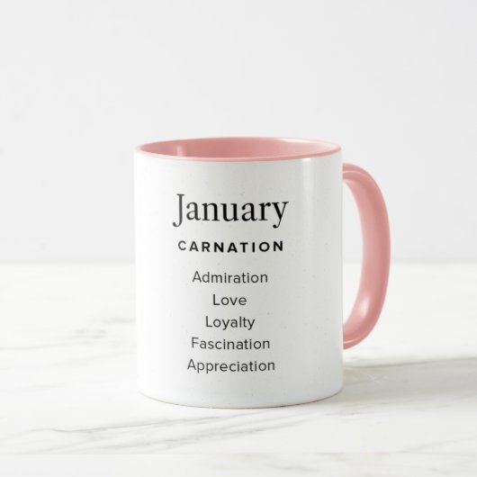 Blume im Geburtsmonat - Januar personalisiert Tasse (VorderseiteRechts)