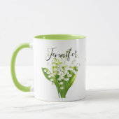 Blume im Geburtsmonat - Mai personalisierter Beche Tasse (Links)