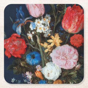 Blume im Glass Vessel, Jan Brueghel, der Ältere Rechteckiger Pappuntersetzer