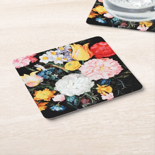 Blume im Glass Vessel, Jan Brueghel, der Jüngere Rechteckiger Pappuntersetzer (angewinkelt)