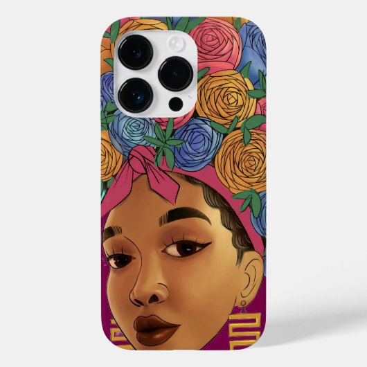 Blume im Haar Afroamerikanisches Mädchen Case-Mate iPhone Hülle (Rückseite)