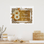 Blume im Herbst Design 1 - Glückwunschausdruck Poster (Küche)